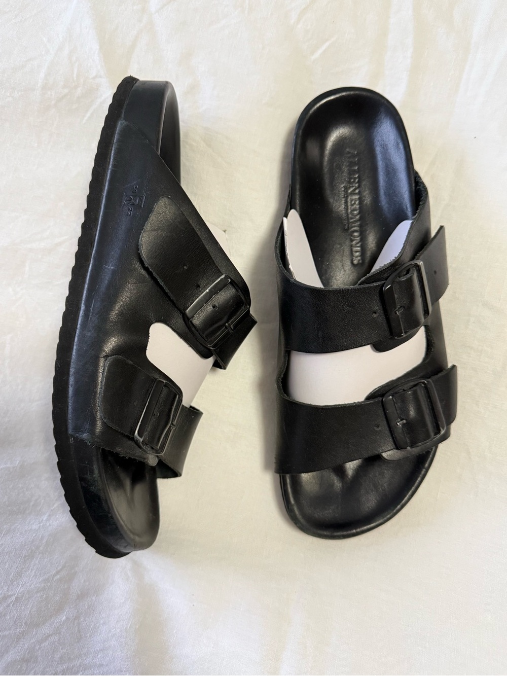 Allen Edmonds | Men’s 9 D | Black Leather Adjustable Buckle Slide Sandals